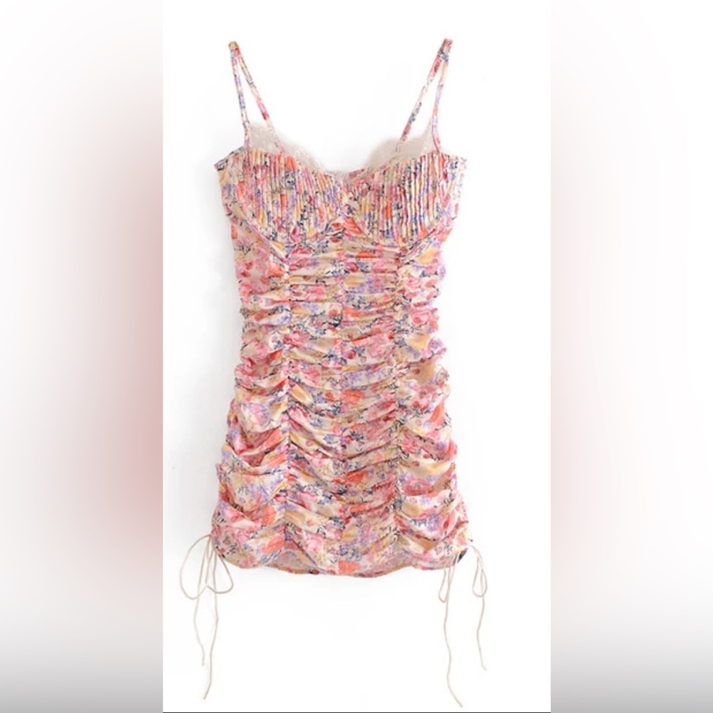 For love & lemons multi color floral gardenia mini dress